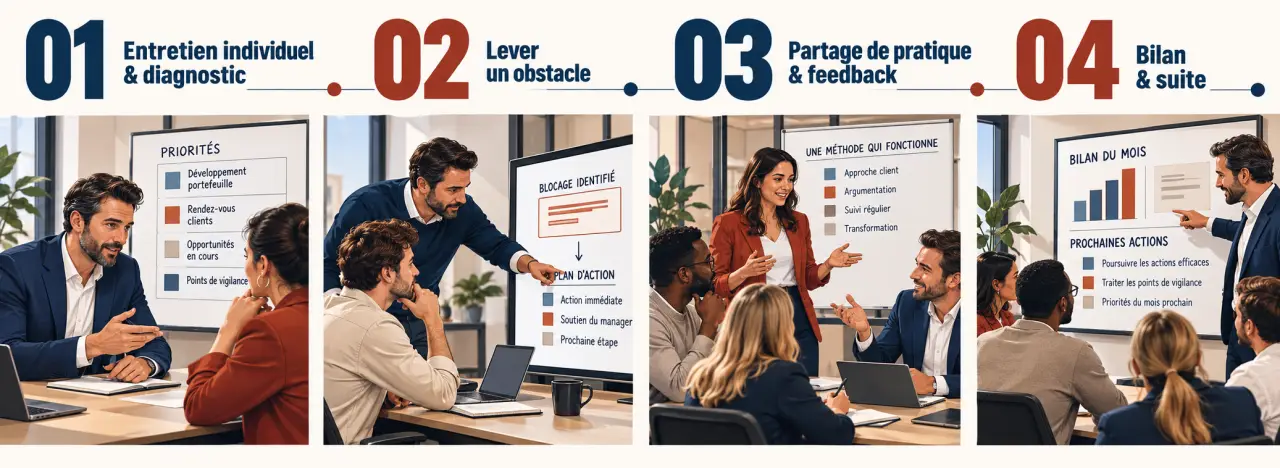 Comment motiver ses commerciaux au-delà de la rémunération grâce à un suivi managérial sur un mois