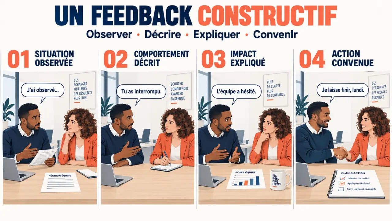 Comment inciter les collaborateurs à se donner des feedbacks constructifs en quatre étapes