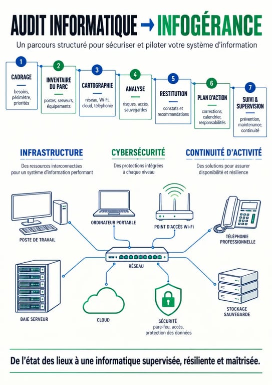Parcours d’un audit informatique et d’une infogérance pour une entreprise audit infogérance 94160